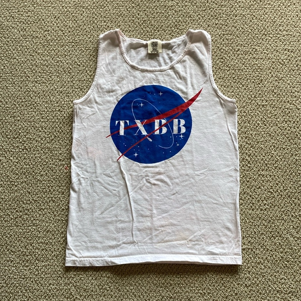 Comfort Colors NASA Style Tank Top TXBB EUC White Blue Men’s Unisex Size Small